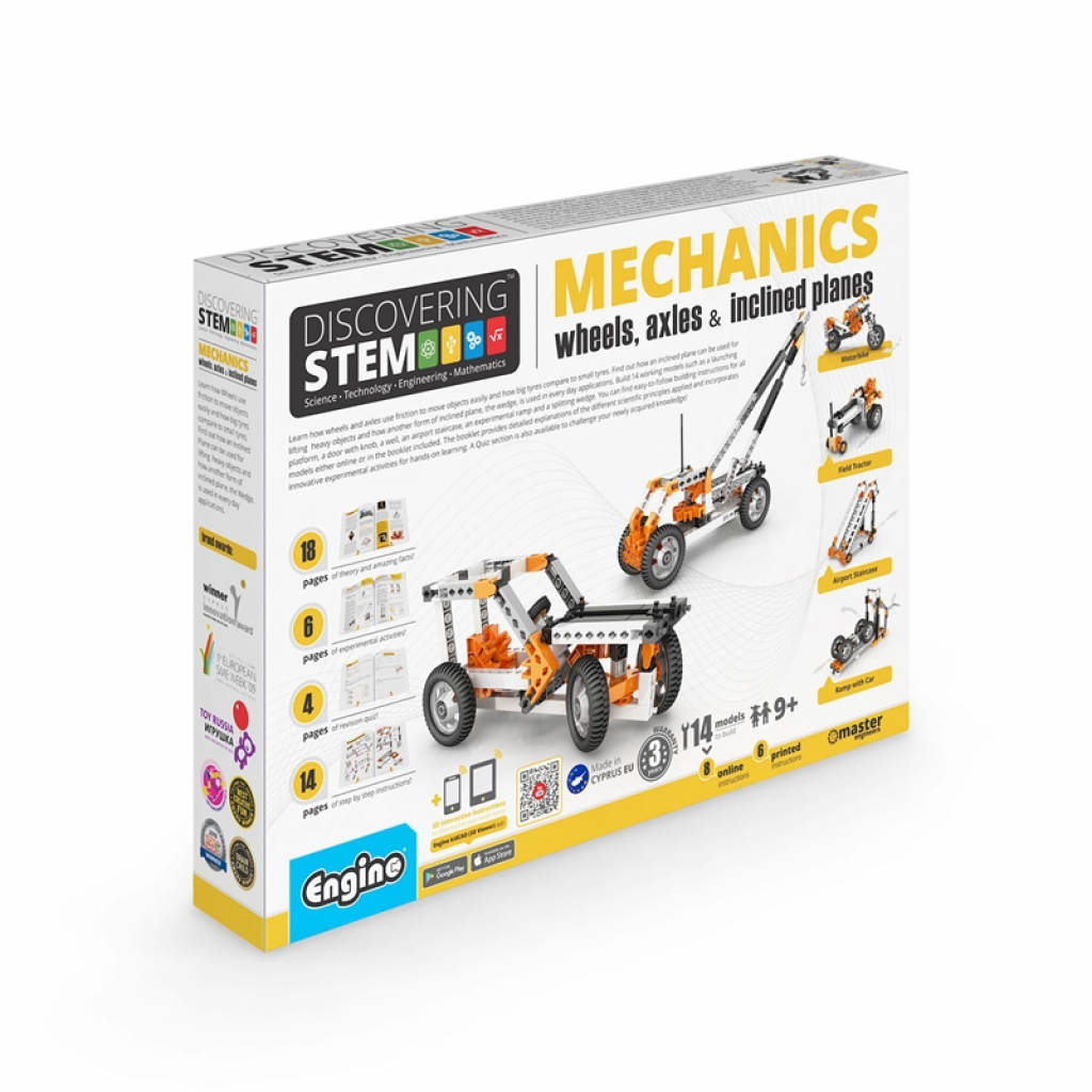Engino Конструктор STEM Mechanics - Колела, оси, наклони, равнинина ниска цена с бърза доставка - BestPC.BG