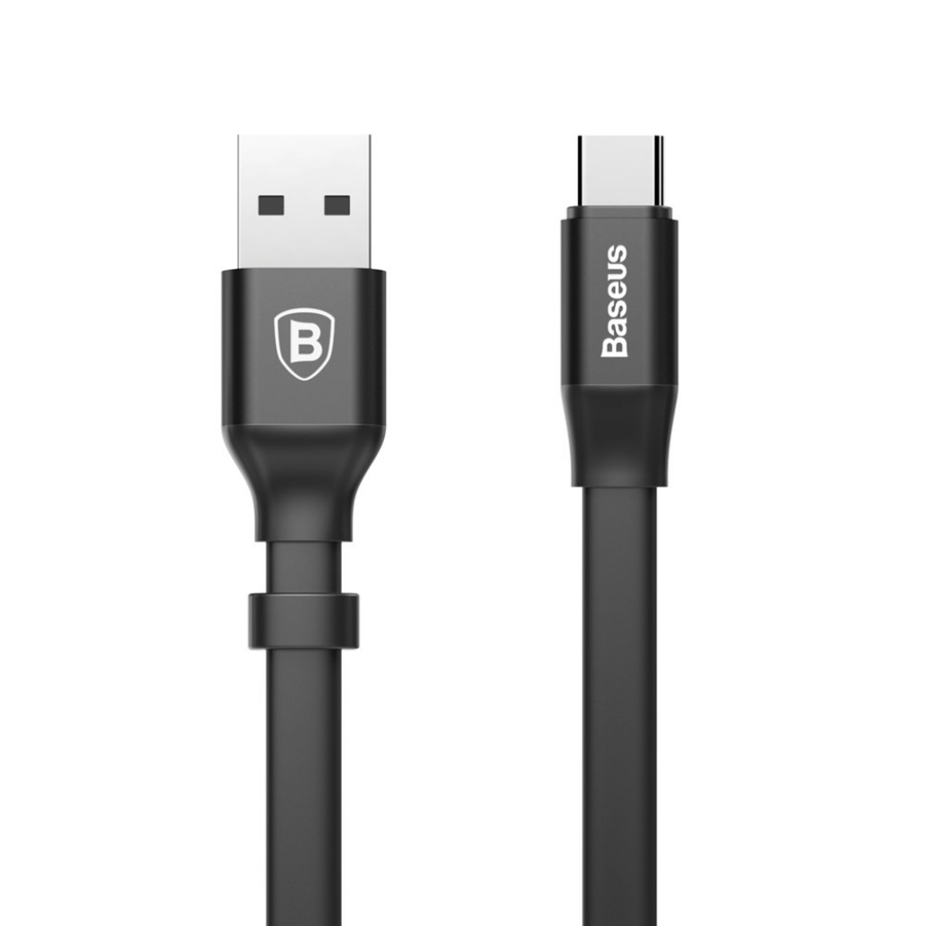 Кабел/адаптер Baseus Nimble CATMBJ-01 USB Type C - USB-A Quick charge 2A 23см дължина, черен цвятна ниска цена с бърза доставка - BestPC.BG