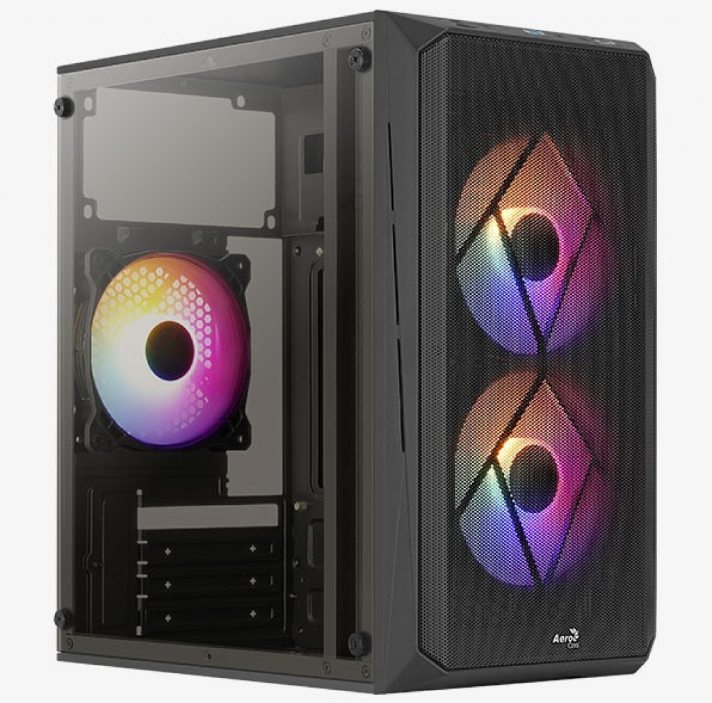 AeroCool кутия Case mATX - CS-107-A-BK-v2 - 3 fans includedна ниска цена с бърза доставка - BestPC.BG
