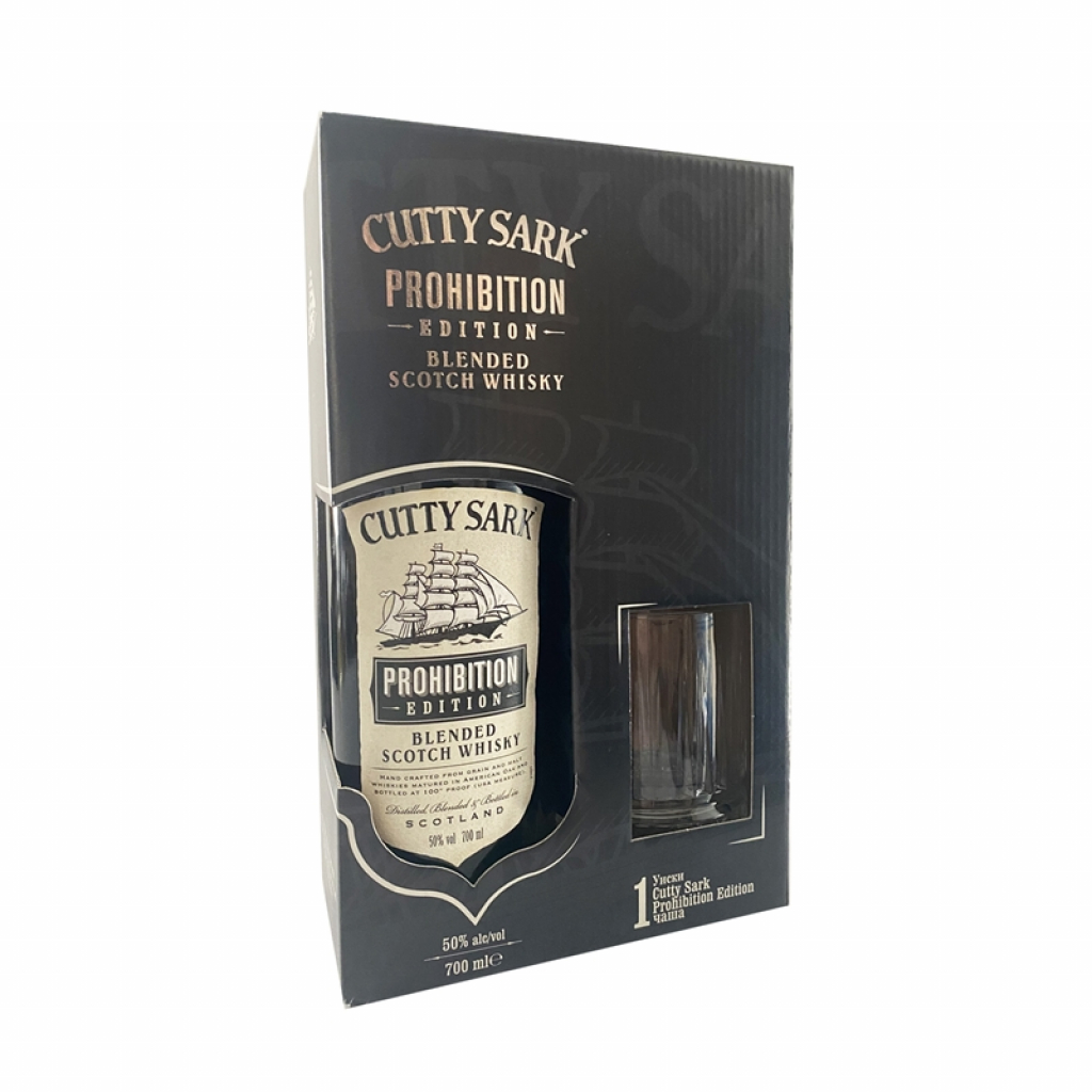 Cutty Sark Prohibition Уиски, 700 ml, в комплект с чаша, в кутияна ниска цена с бърза доставка - BestPC.BG