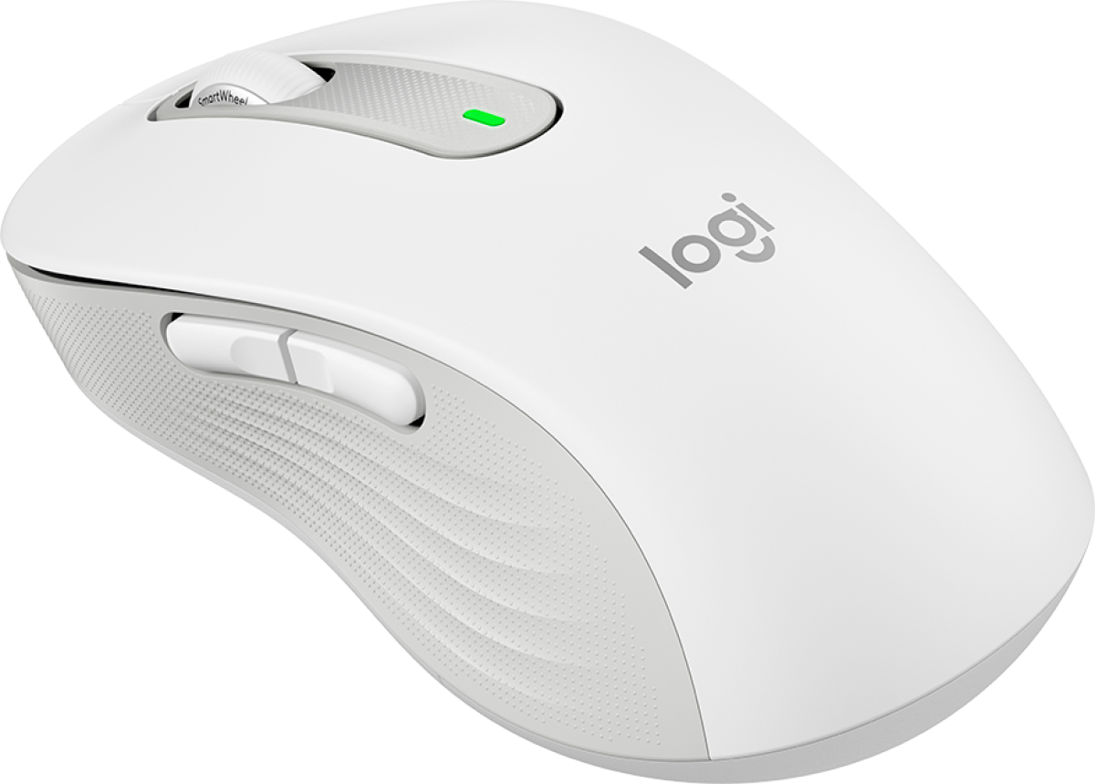 Мишка Logitech Signature M650 L, безжична Bluetooth, 4000 dpi, 5 бутона, бялна ниска цена с бърза доставка - BestPC.BG