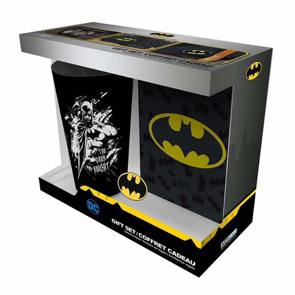 Комплект ABYSTYLE DC COMICS - Pck XXL glass + Pin + Pocket Notebook "Batman"на ниска цена с бърза доставка - BestPC.BG