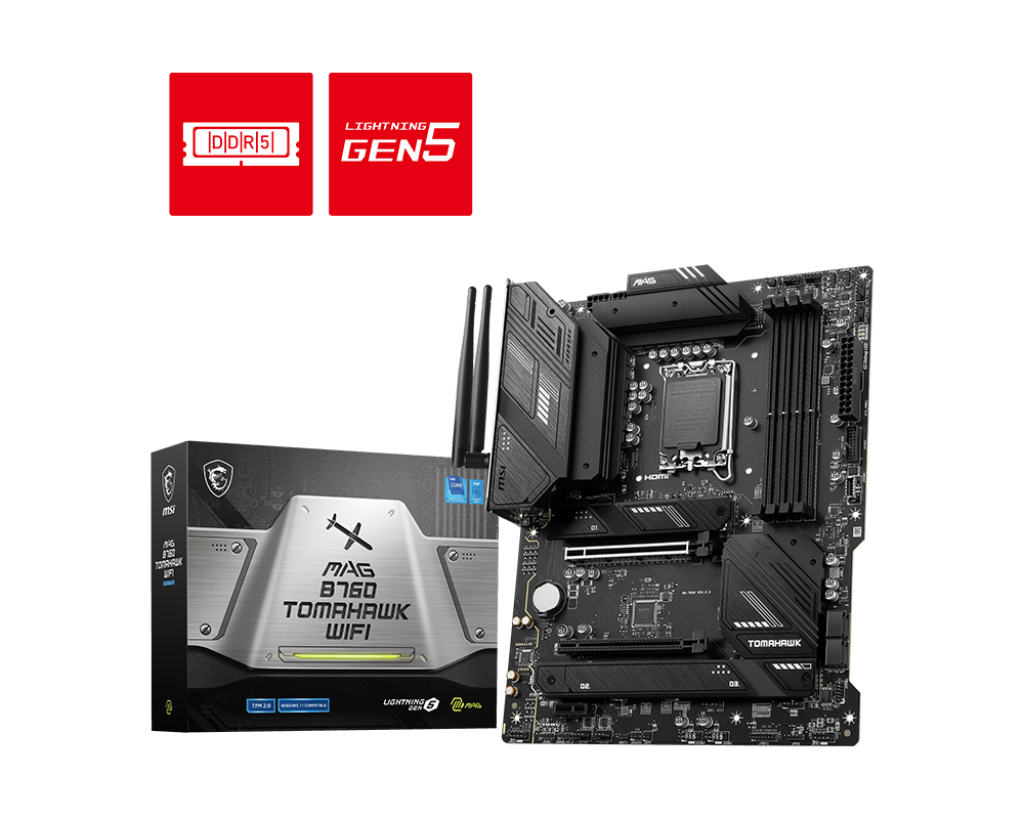 Дънна платка MSI MAG B760 TOMAHAWK WiFi, 4xDDR5, Socket LGA1700на ниска цена с бърза доставка - BestPC.BG