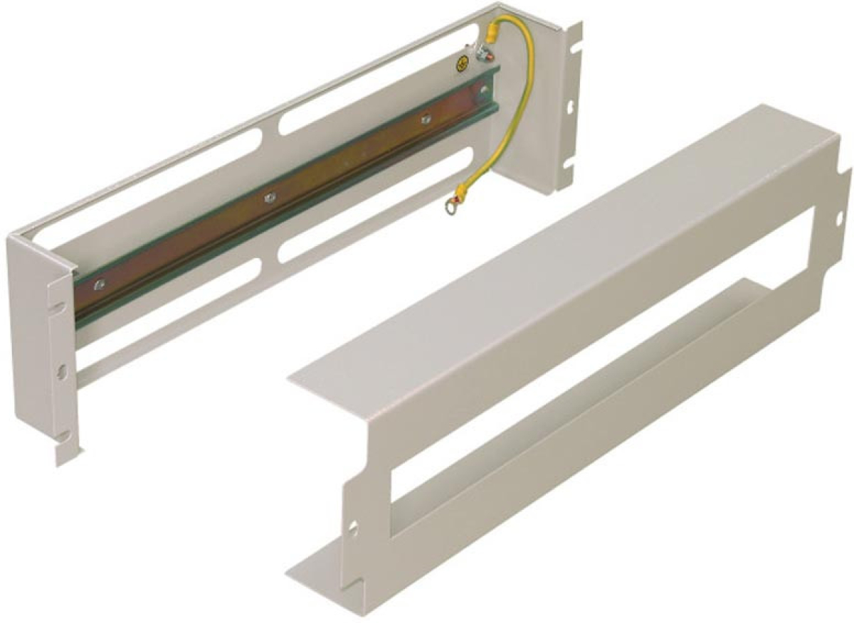Аксесоар за шкаф Дистрибуционен панел 19" с DIN шина, 3U, Сивна ниска цена с бърза доставка - BestPC.BG