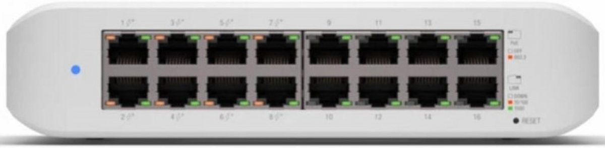 Комутатор/Суич Ubiquiti USW-Lite-16-POE, 8x Gbit PoE, 8x GBit, 45Wна ниска цена с бърза доставка - BestPC.BG