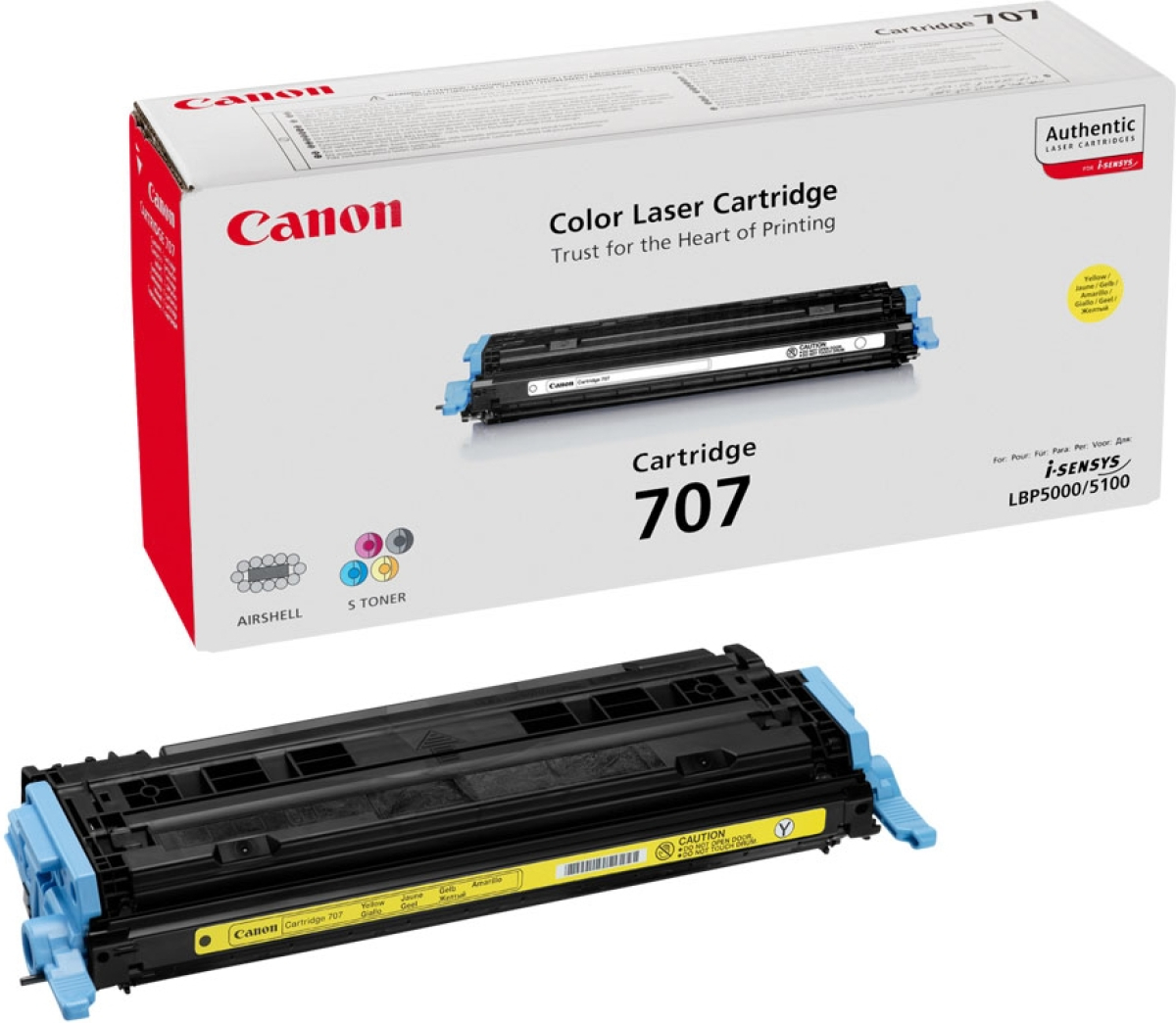 Тонер за лазерен принтер Canon CRG-707, за Canon i-SENSYS LBP-5000/LBP-5100, 2000 копия, жълтна ниска цена с бърза доставка - BestPC.BG