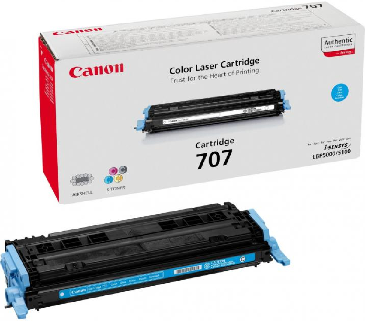 Тонер за лазерен принтер Canon CRG-707, за Canon i-SENSYS LBP-5000/LBP-5100, 2000 копия, цианна ниска цена с бърза доставка - BestPC.BG