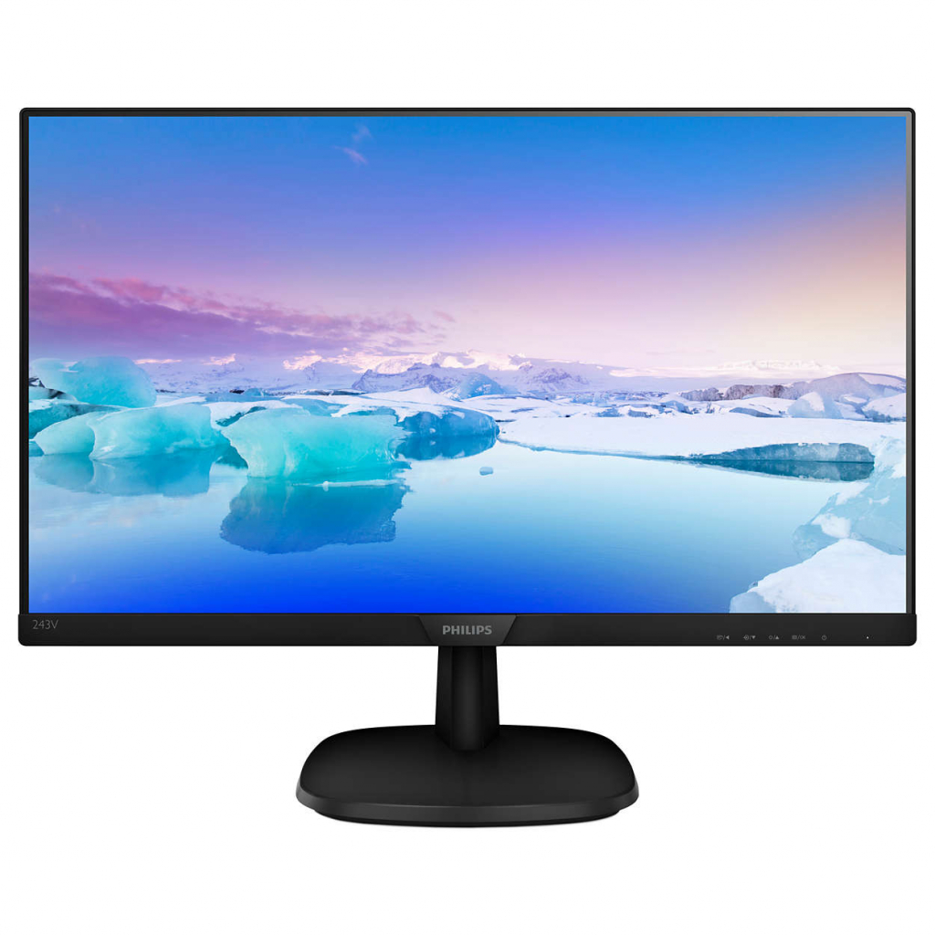 Монитор PHILIPS 243V7QJABF-00, 23.8" 1920 x 1080 Full HD, IPS, HDMI, DP, Speakers, Черенна ниска цена с бърза доставка - BestPC.BG