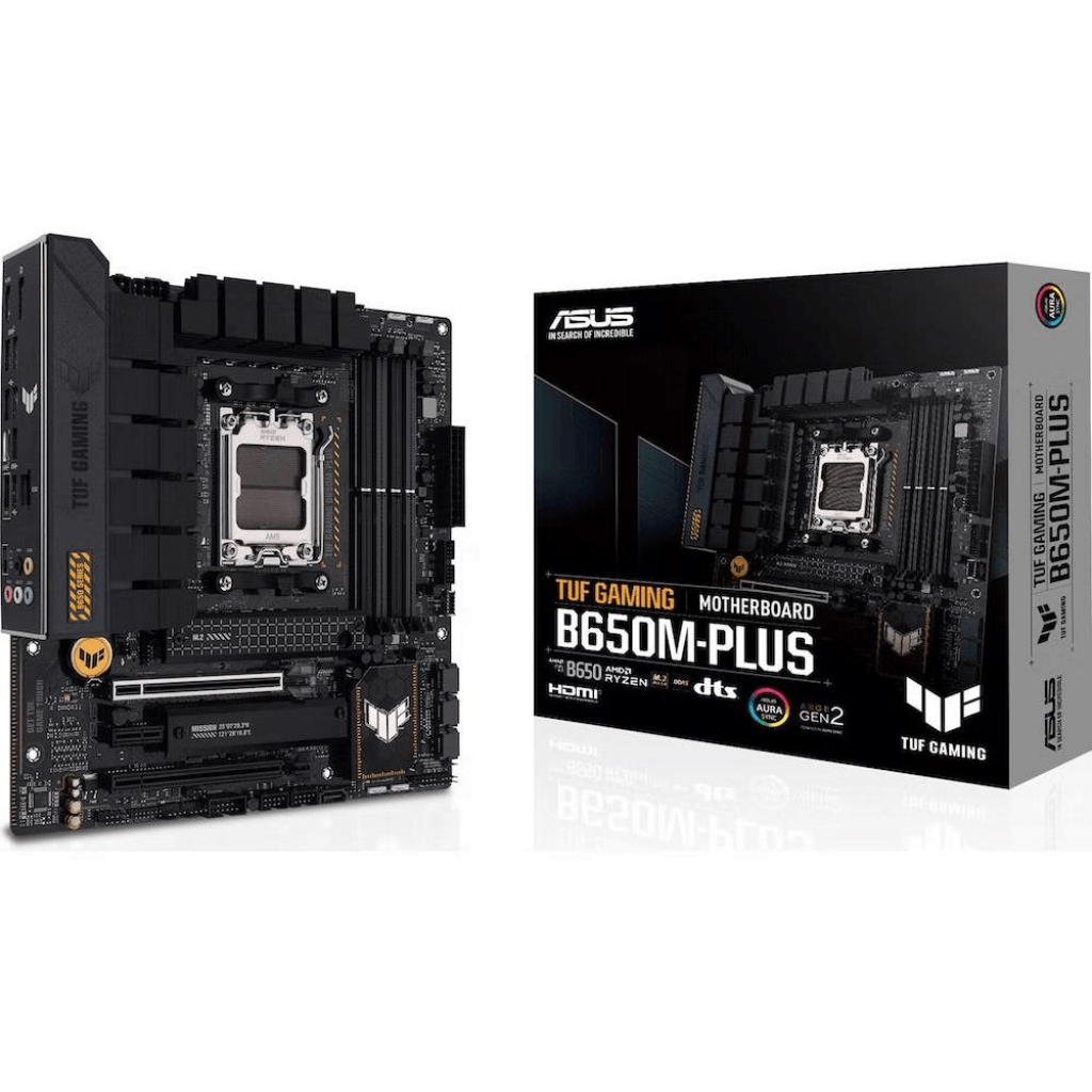 Дънна платка ASUS TUF GAMING B650M-PLUS AM5 4xDDR5 mATX MBна ниска цена с бърза доставка - BestPC.BG