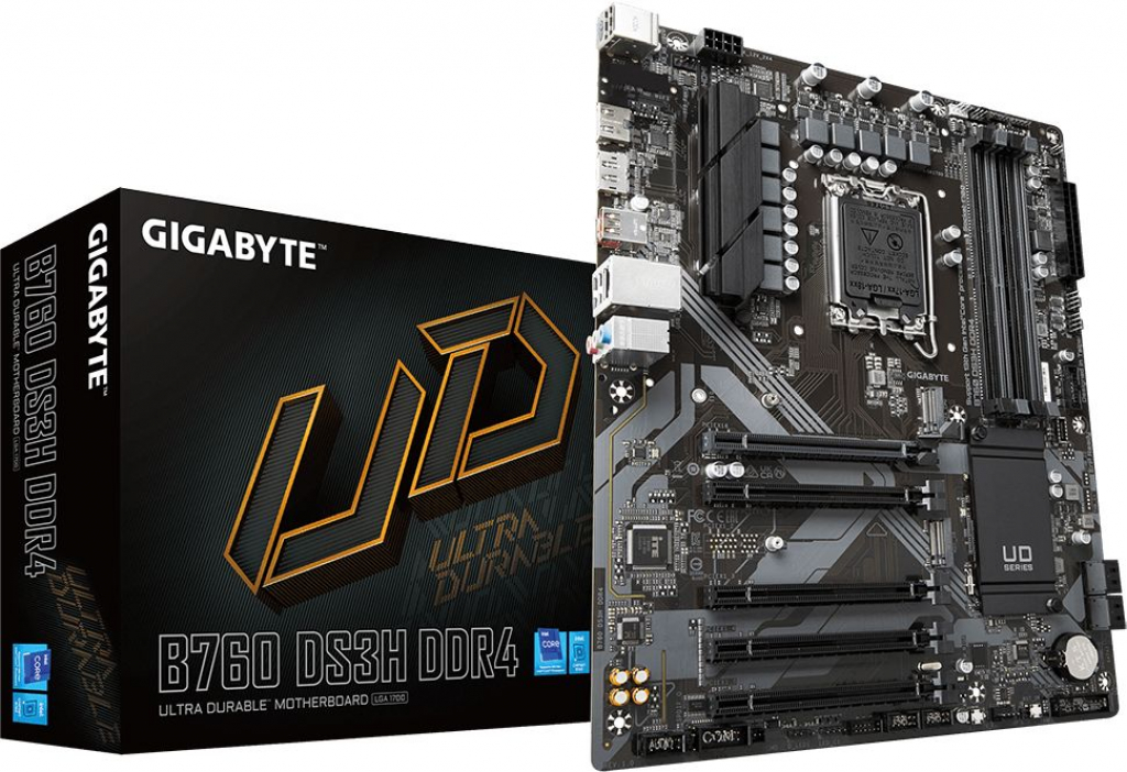 Дънна платка GIGABYTE B760 DS3H DDR4, LGA1700, 4xDDR4, 3200 MHz, ATXна ниска цена с бърза доставка - BestPC.BG