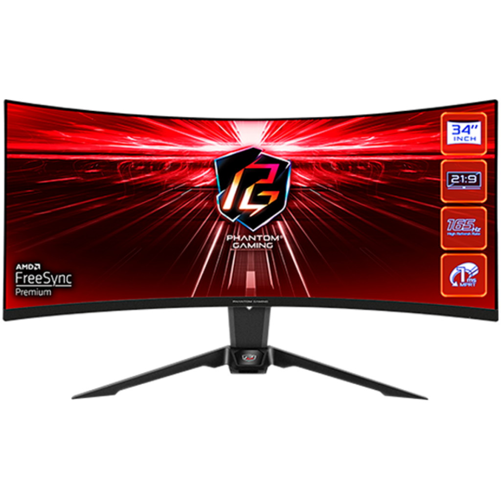 Монитор ASRock Phantom Gaming, 34" WQHD,165 Hz, 1ms, 2x 2W Speakers, Wi-Fi Antennaна ниска цена с бърза доставка - BestPC.BG