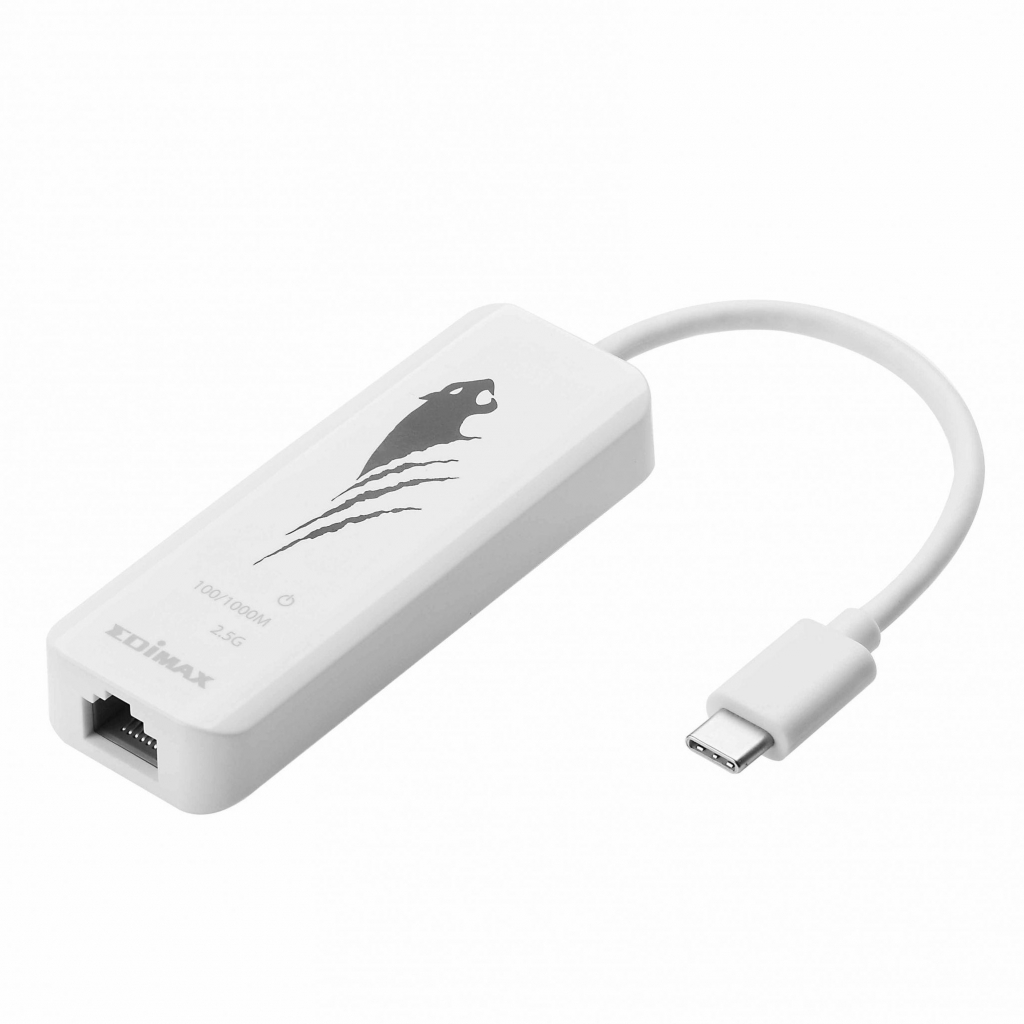 Мрежова LAN карта/адаптер EDIMAX EU-4307, USB-C, 2.5 Gigabit Ethernet, Бялна ниска цена с бърза доставка - BestPC.BG
