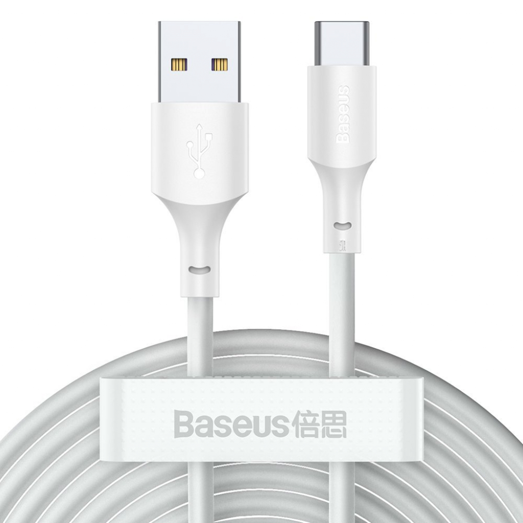 Кабел Baseus TZCATZJ-02 USB-A към USB-C, 40W, 5A, 480Mbps, 1.5м, Бялна ниска цена с бърза доставка - BestPC.BG