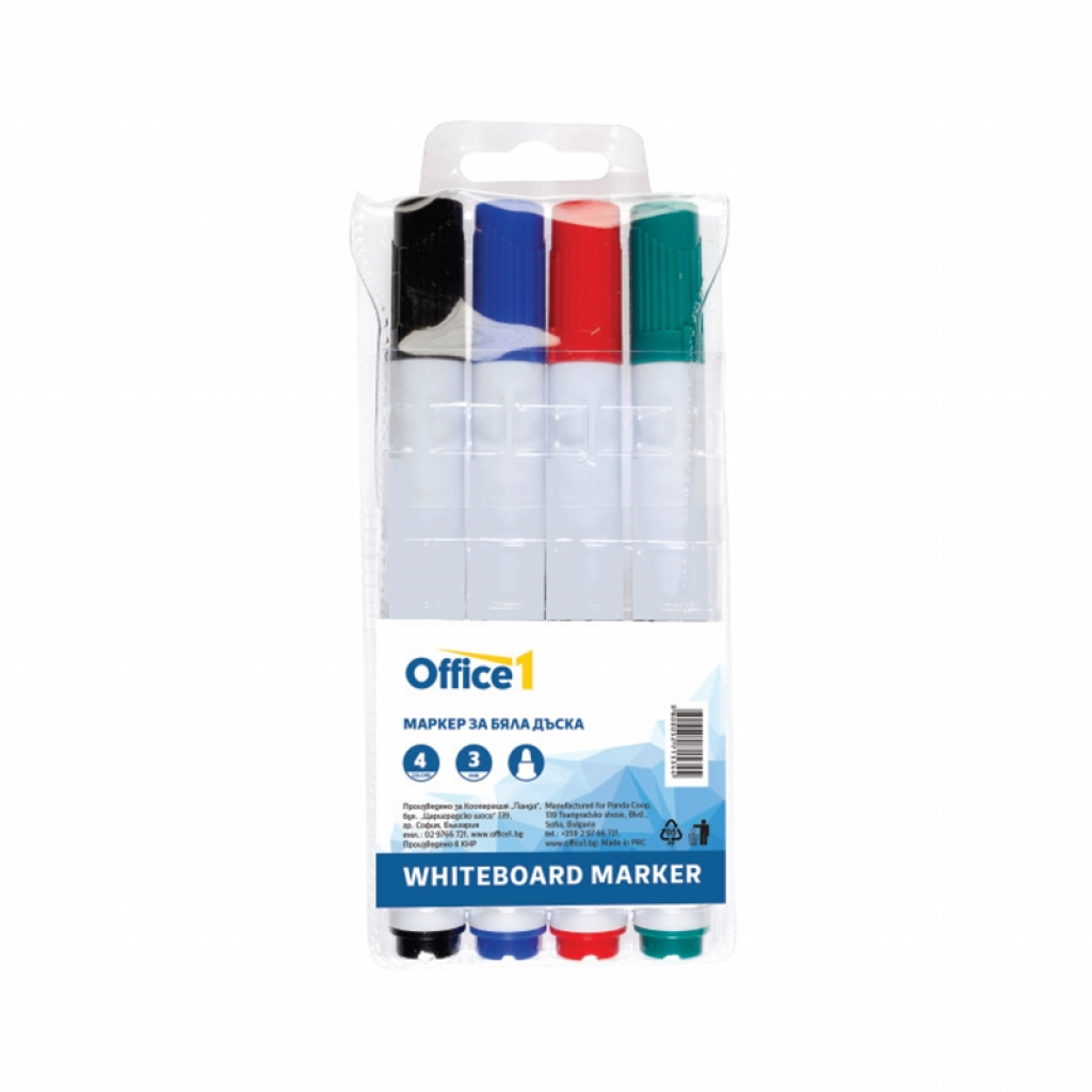 Борд маркер за бяла дъска, 4 цвятана ниска цена с бърза доставка - BestPC.BG