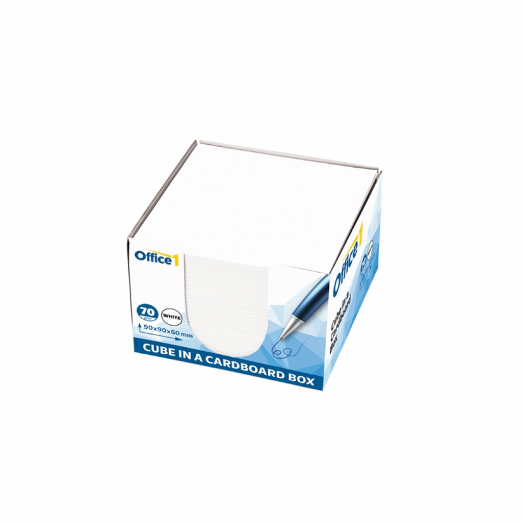 Хартиено кубче, 90 x 90 mm, 70 g-m2, офсет, бяло, 600 листа, с картонена поставкана ниска цена с бърза доставка - BestPC.BG