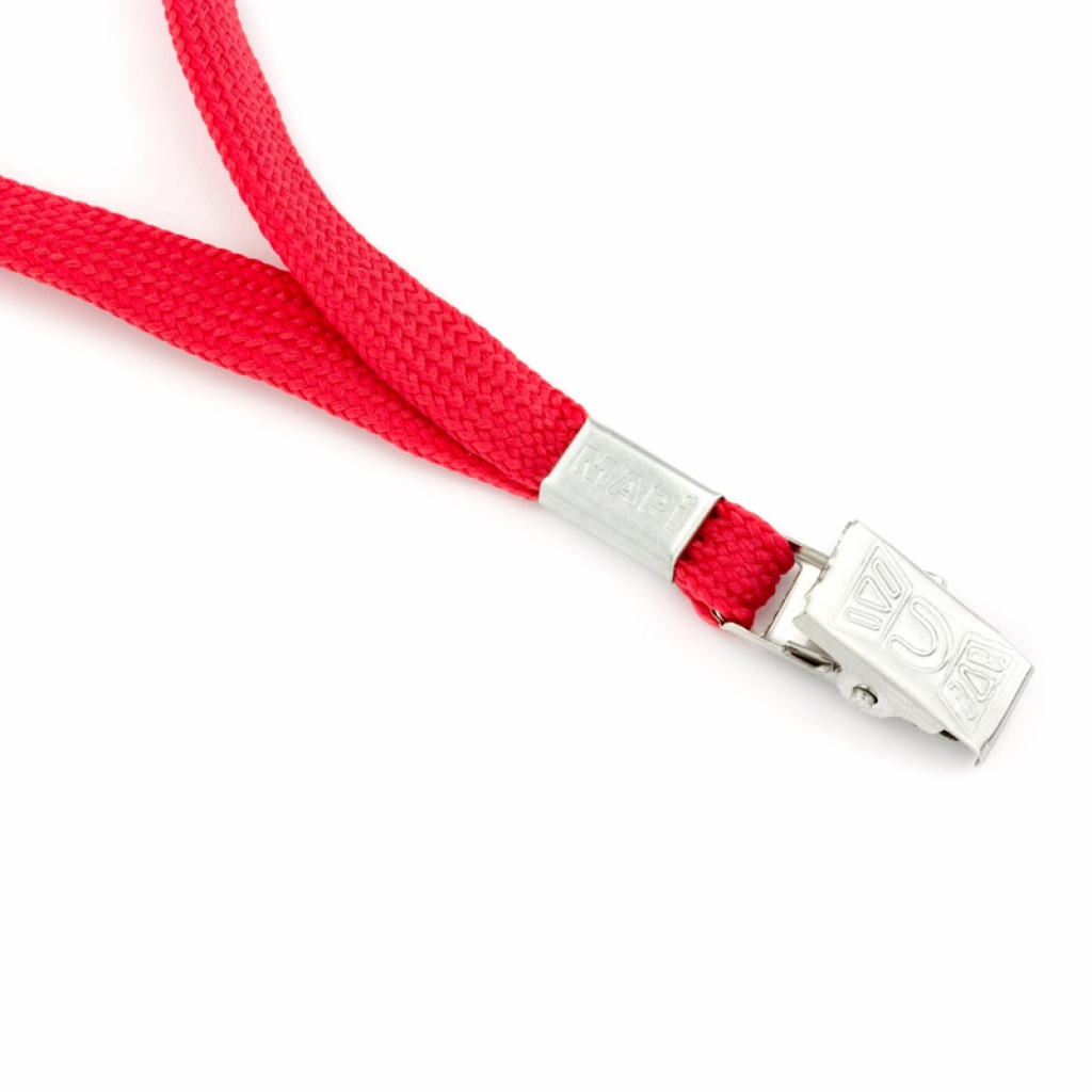 Лента за бадж, с щипка, текстилна, червена, 5 брояна ниска цена с бърза доставка - BestPC.BG