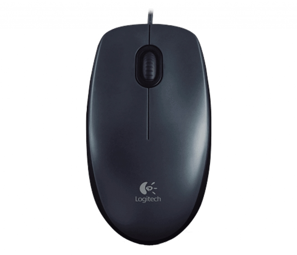 Мишка Logitech M100, USB, 1000 dpi, 1.8м кабел, сивана ниска цена с бърза доставка - BestPC.BG