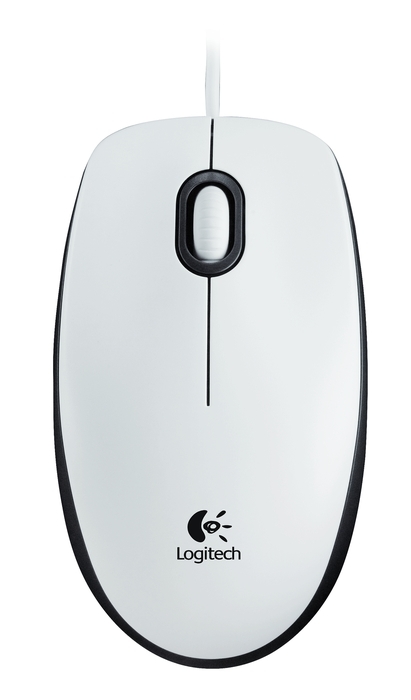 Мишка Logitech M100, USB, 1000 dpi, 1.8м кабел, бялана ниска цена с бърза доставка - BestPC.BG