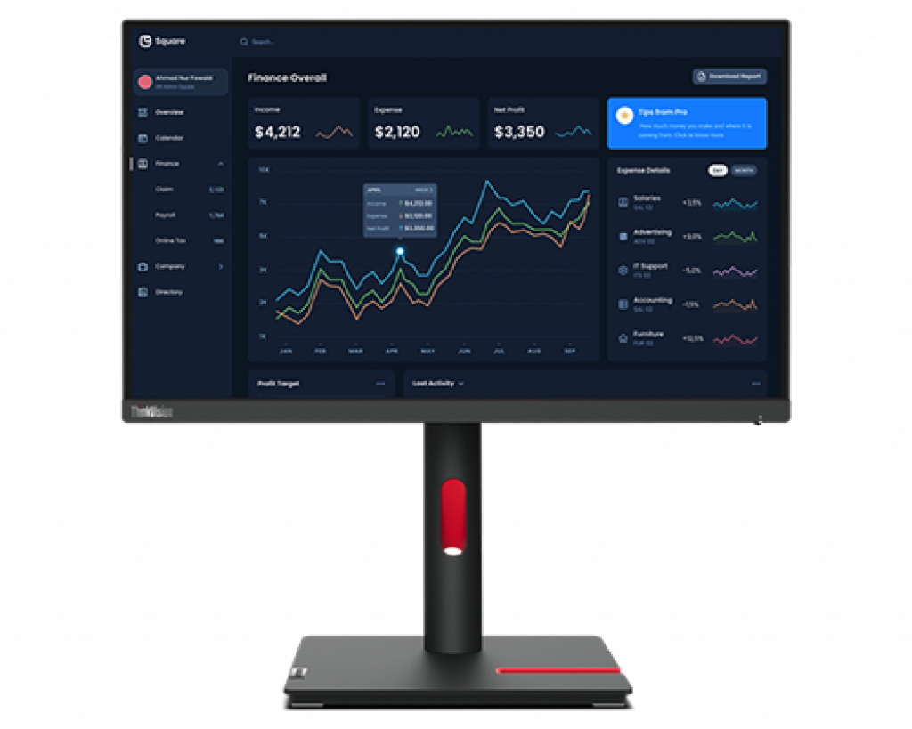 Монитор Lenovo ThinkVision T22i-30, 21.5" 1920x1080 FHD, IPS, 250 nits, 4 ms, HDMI,DP, VGA, USBна ниска цена с бърза доставка - BestPC.BG