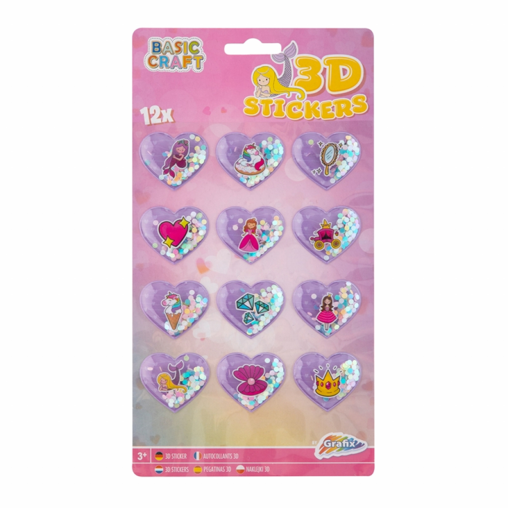 Moxy 3D Стикери с брокат, 12 броя, розовина ниска цена с бърза доставка - BestPC.BG