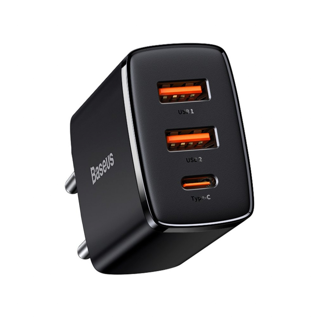 Мрежова LAN карта/адаптер Зарядно устройство Baseus CCXJ-E01 Compact Quick Wall Charger с 2хUSB-A и USB-Cна ниска цена с бърза доставка - BestPC.BG