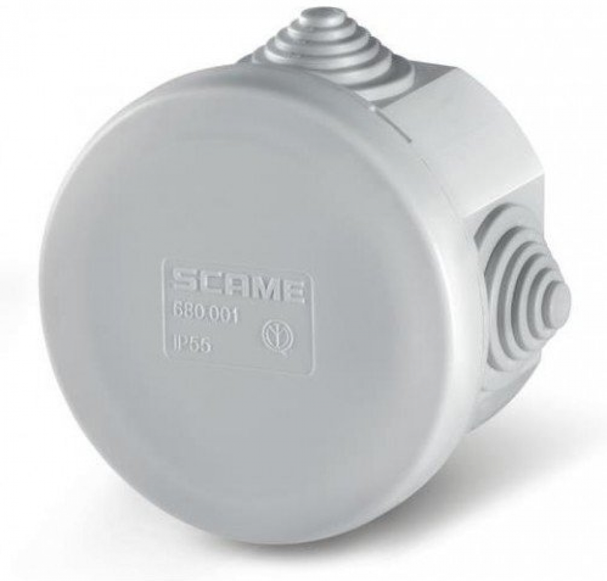 Кутия PVC Ф80х40 IP55,UV,4 щуцера SCAME затваряне на кликна ниска цена с бърза доставка - BestPC.BG