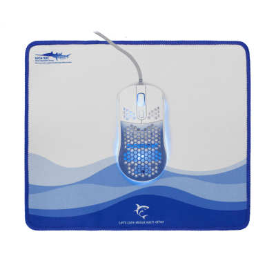 Мишка + подложка White Shark GMP-2201 MEGALODON, бялана ниска цена с бърза доставка - BestPC.BG