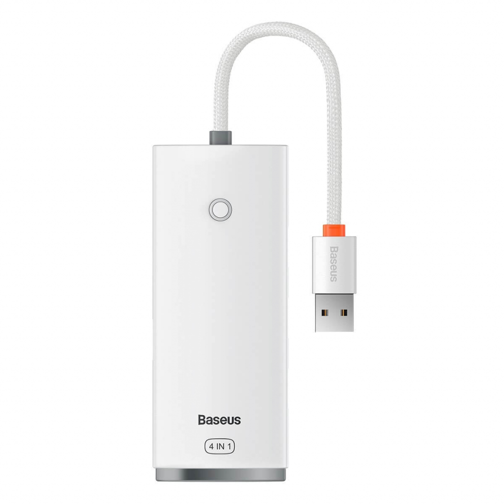 USB Хъб Baseus 5в1, USB-C - 4хUSB-A, 5V, 25см, Бялна ниска цена с бърза доставка - BestPC.BG