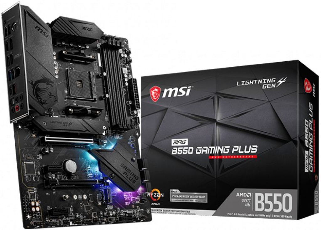 Дънна платка MSI MPG B550 GAMING PLUS, AM4, 4xDDR4, 3200MHz, ATXна ниска цена с бърза доставка - BestPC.BG