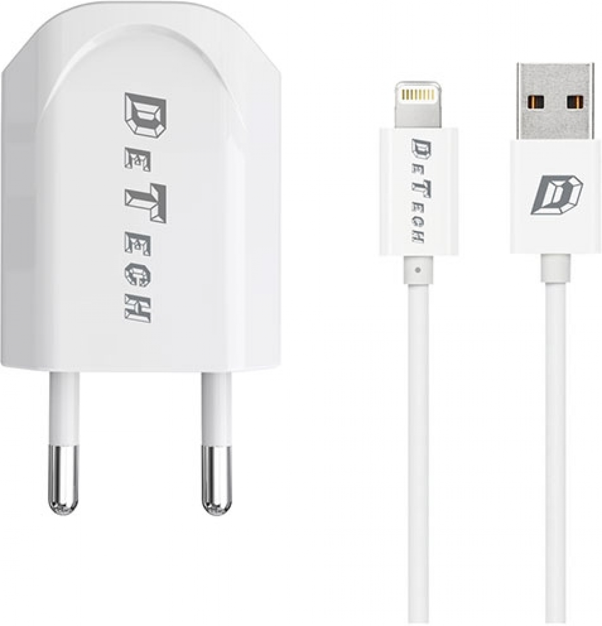Принадлежност за смартфон USB-A Charger, DeTech DE-11i + Iphone Cable, 14116на ниска цена с бърза доставка - BestPC.BG