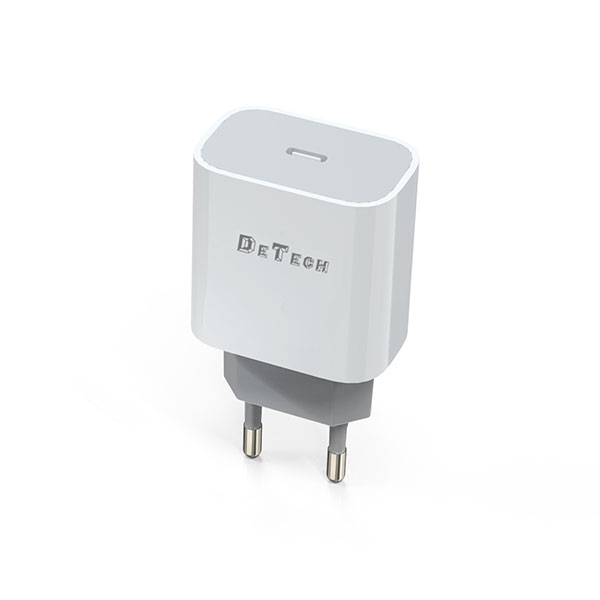 Кабел/адаптер USB-C Charger, 18W DeTech DE-30 White, 40114на ниска цена с бърза доставка - BestPC.BG