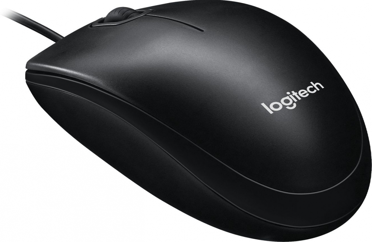 Мишка Logitech M100, с кабел, 1000 dpi, с 3 бутона, черен цвятна ниска цена с бърза доставка - BestPC.BG