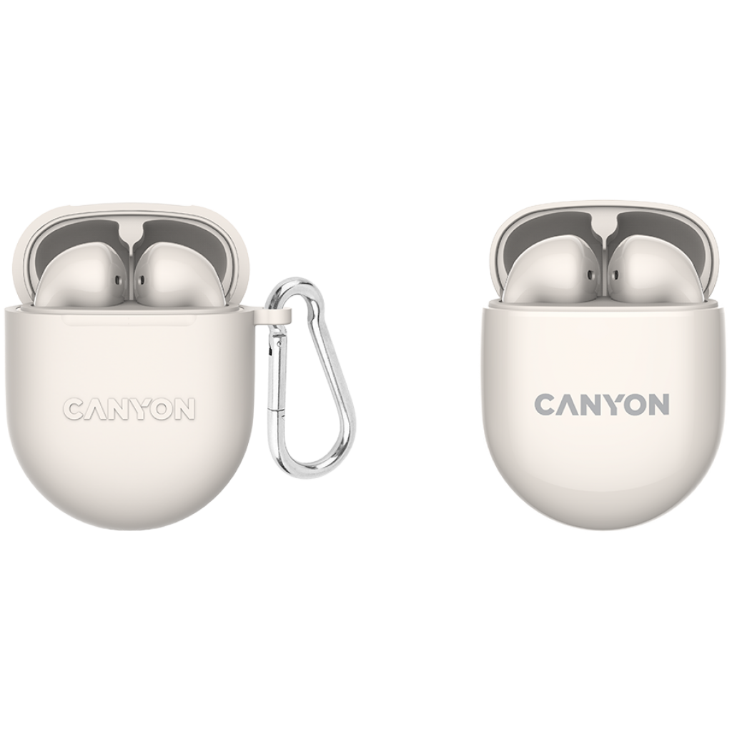 Слушалки Canyon TWS-6, Bluetooth, с микрофон, в ухо, бежов цвятна ниска цена с бърза доставка - BestPC.BG
