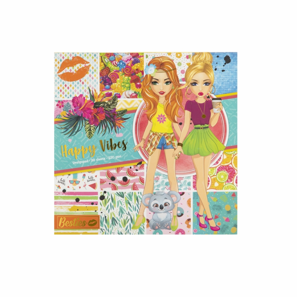 Moxy Блок дизайнерска хартия Happy Vibes, 20 листана ниска цена с бърза доставка - BestPC.BG