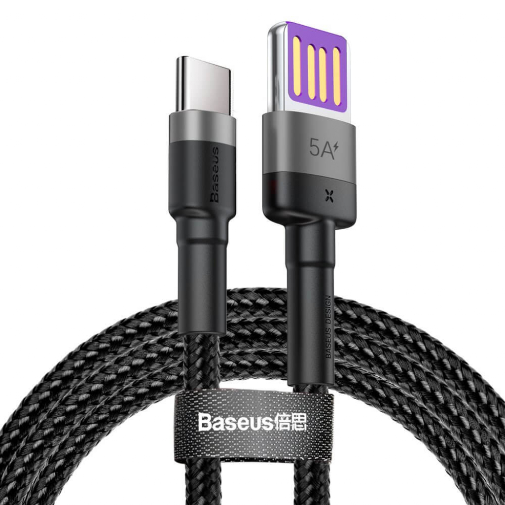 Кабел/адаптер Baseus CATKLF-PG1 Cafule USB-А към USB-C, 1м дължина, черен цвятна ниска цена с бърза доставка - BestPC.BG