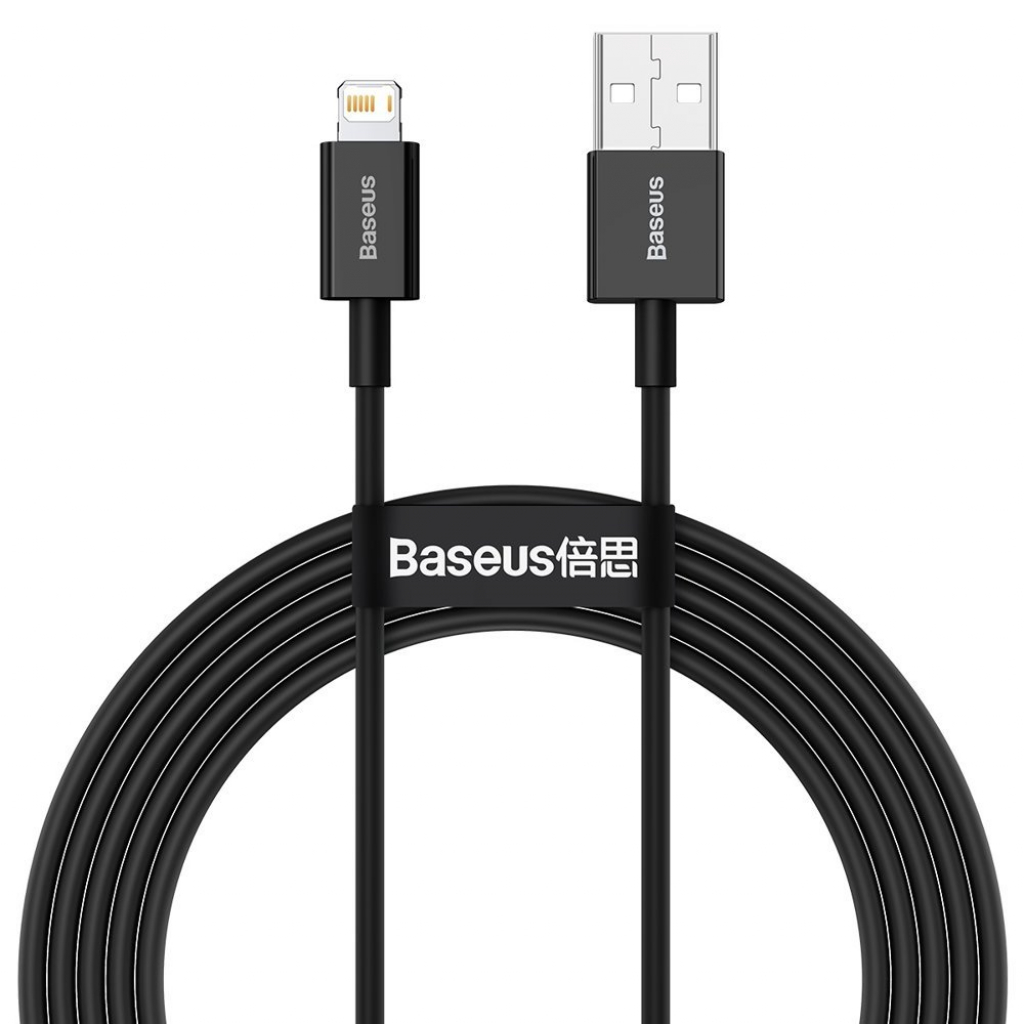 Кабел/адаптер Baseus Superior USB към Lightning 2.4 A 2 м - черенна ниска цена с бърза доставка - BestPC.BG