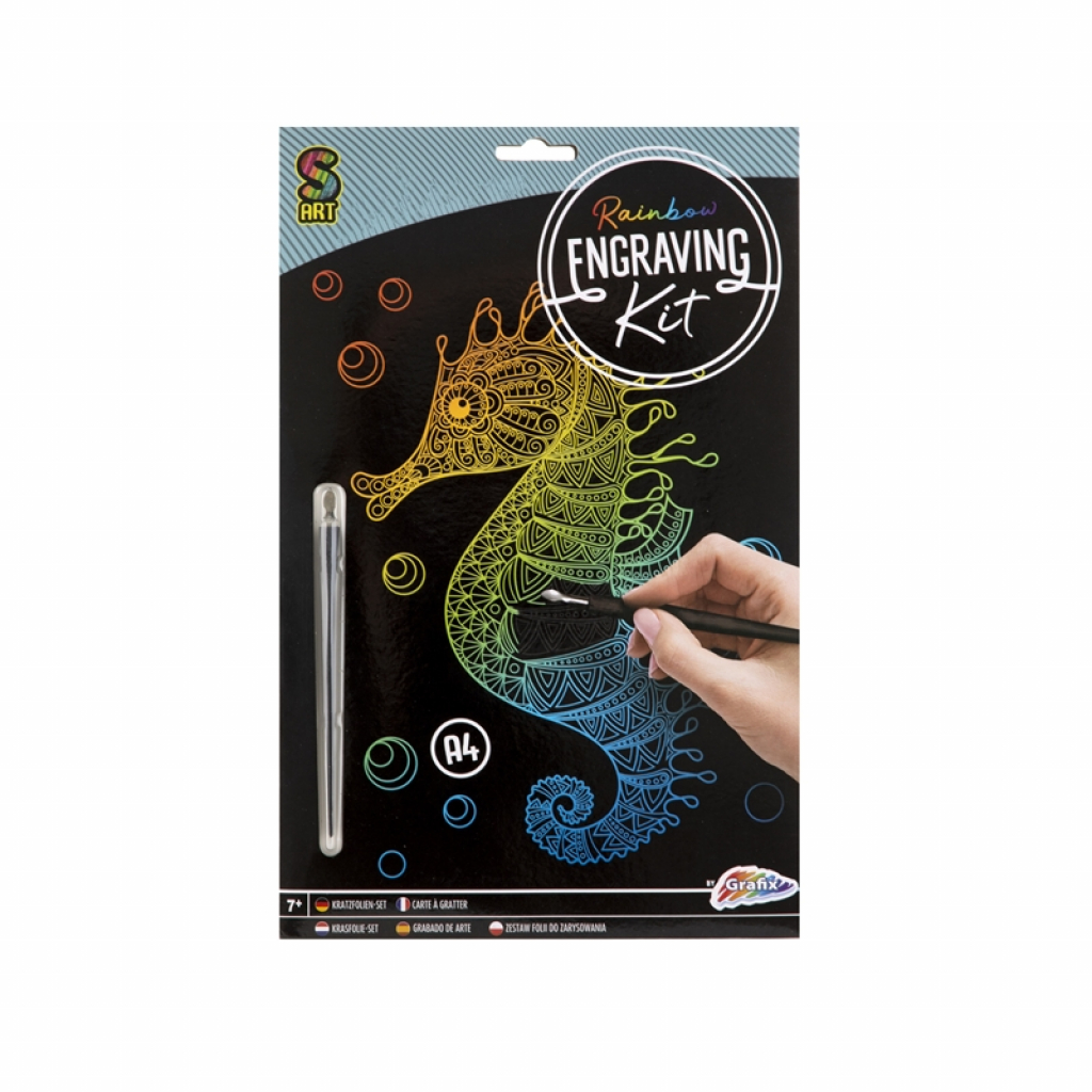 Moxy Комплект за издраскване Морско конче, А4, цветенна ниска цена с бърза доставка - BestPC.BG