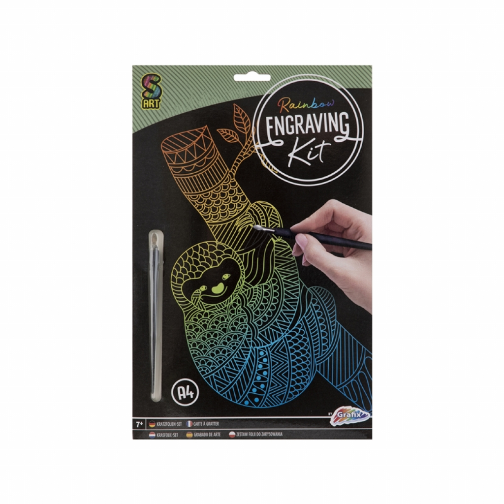 Moxy Комплект за издраскване Ленивец, А4, цветенна ниска цена с бърза доставка - BestPC.BG