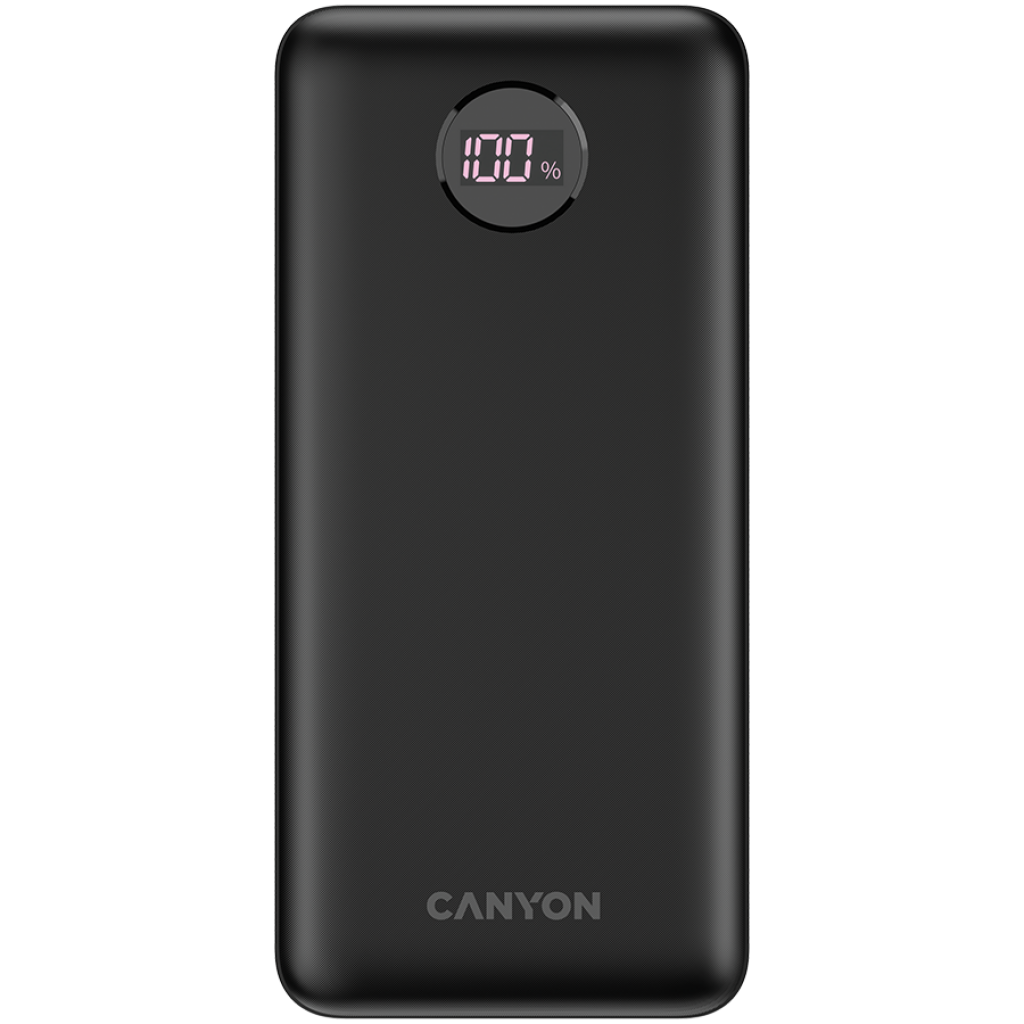 Батерия за смартфон CANYON PB-2002, 20000 mAh, USB Type-C, LCD дисплей, USB 3.0, Чернана ниска цена с бърза доставка - BestPC.BG