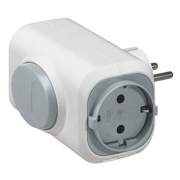 Контакт Разклонител щепсел 2 x 2P+E с бутон Бял - Legrand Helium 50665на ниска цена с бърза доставка - BestPC.BG
