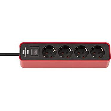 Контакт Разклонител 4x 2P+E Ecolor с ключ и кабел 1.5m Червен/черен - Brennenstuhl Ecolor BS1153240070на ниска цена с бърза доставка - BestPC.BG
