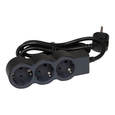 Контакт Разклонител 3x 2P+E Шуко, с кабел 3m, цвят Черен - Legrand Standart 694560на ниска цена с бърза доставка - BestPC.BG