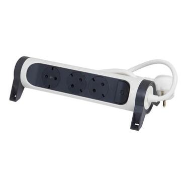 Контакт Разклонител 3x 2P+E Шуко, бутон ON/OFF, с кабел 5m, цвят Бял/тъмносив - Legrand Premium 694541на ниска цена с бърза доставка - BestPC.BG