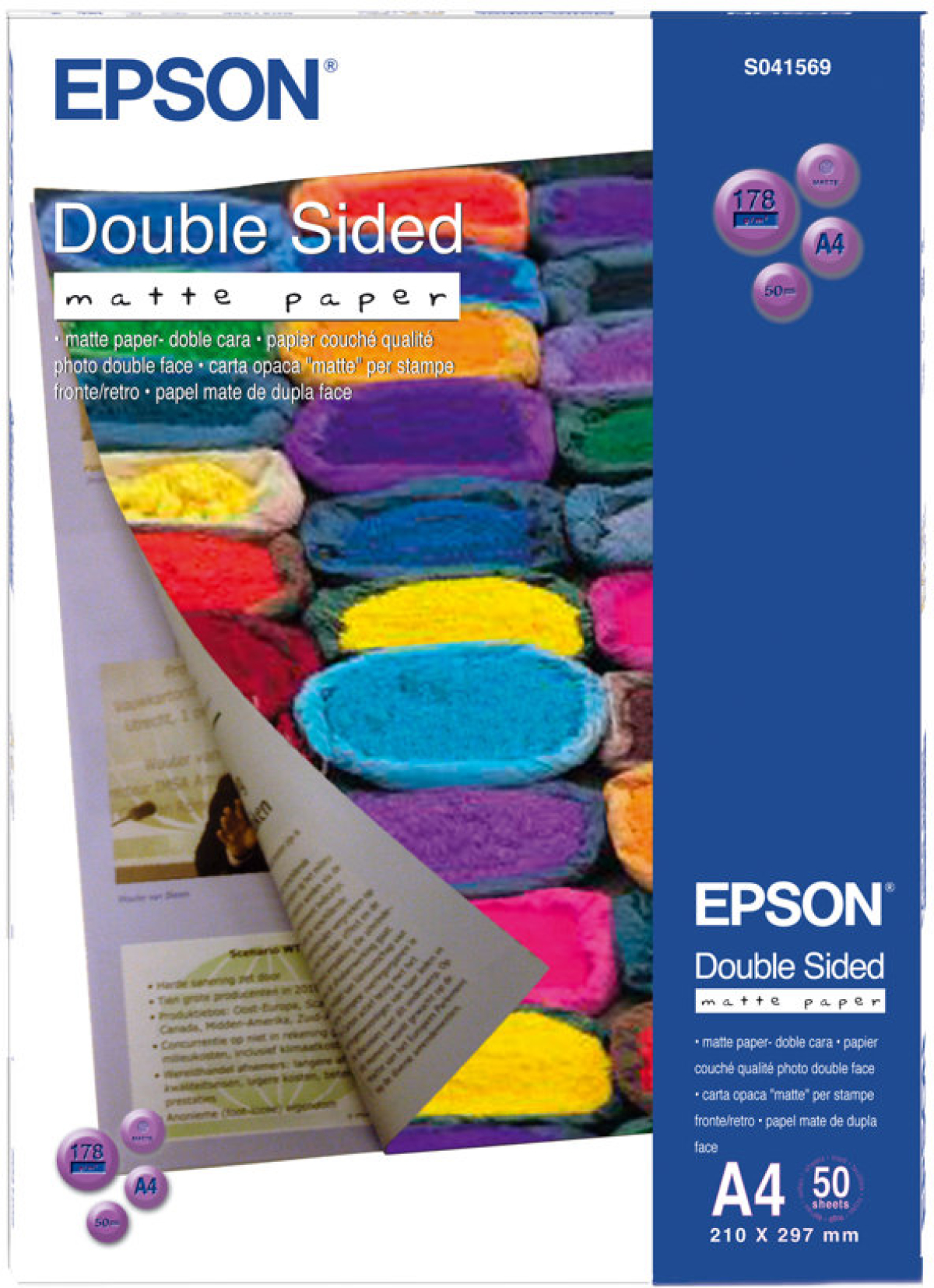 Хартия за принтер EPSON Double-sided S041569 hartie mata A4-50 coli-178g-mpна ниска цена с бърза доставка - BestPC.BG