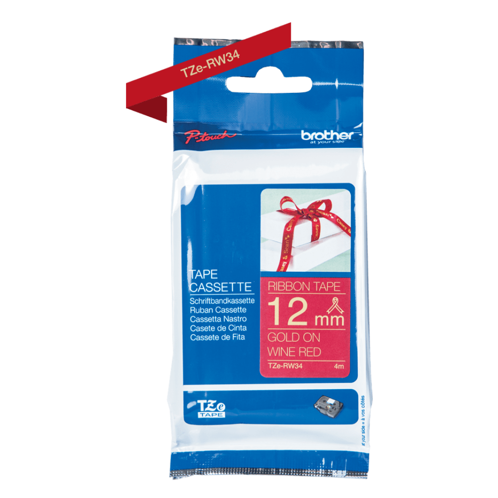 Касета за етикетен принтер BROTHER textile tape gold-red 12mm-4mна ниска цена с бърза доставка - BestPC.BG