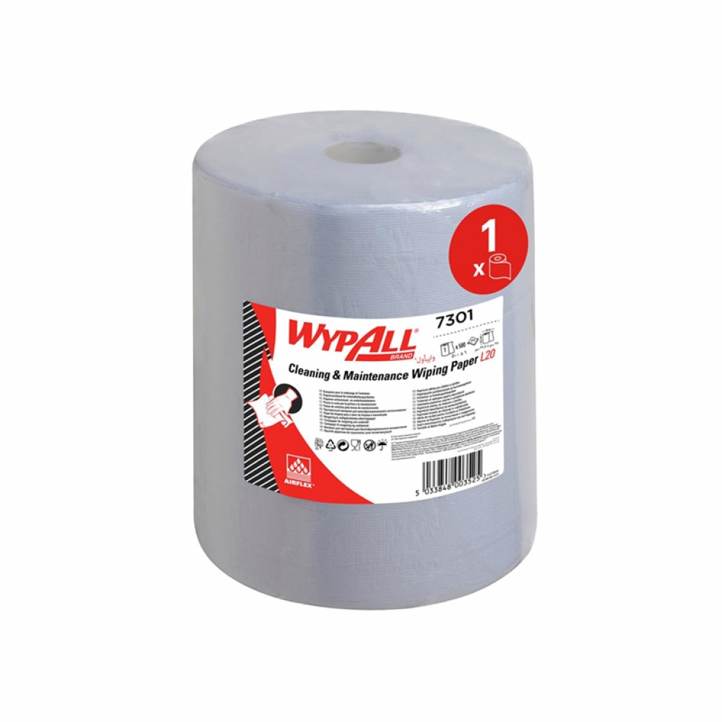 Почистващ продукт Kimberly-Clark Кърпи за почистване WypAll L20 7301, на ролка, 38 х 32.5 cm, 500 къса, синина ниска цена с бърза доставка - BestPC.BG