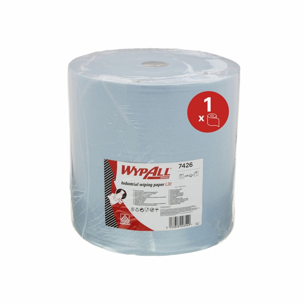 Почистващ продукт Kimberly-Clark Кърпи за почистване WypAll L30 7426, на ролка, 38 х 37 cm, 670 къса, синина ниска цена с бърза доставка - BestPC.BG