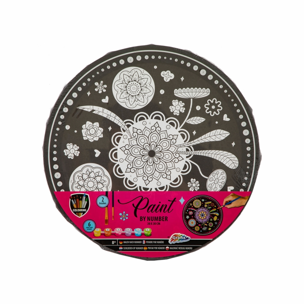 Moxy Рисуване по номера Мандала, с 6 бои, кръг, 30 cmна ниска цена с бърза доставка - BestPC.BG