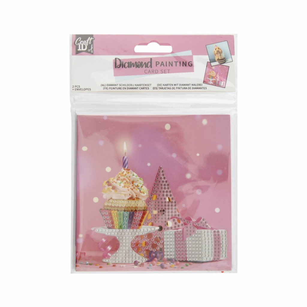 Craft ID Карти Рожден ден, за рисуване с мъниста, 13 х 13 cm, 2 брояна ниска цена с бърза доставка - BestPC.BG