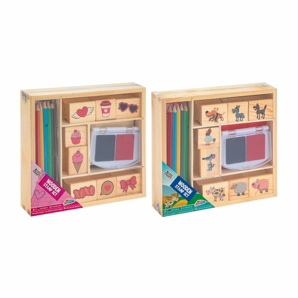 Moxy Комплект дървени печати и цветни моливи, в кутия, асорти, 36 брояна ниска цена с бърза доставка - BestPC.BG